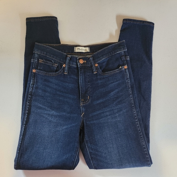 Madewell 10" High Rise Skinny Jeans Stretchy Dark Wash New Womens Size 26 Denim - Picture 4 of 12